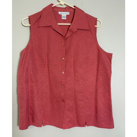 Anna And Frank Tops - Anna and Frank Vintage Size Large 100% Silk Sleeveless Button Up Top